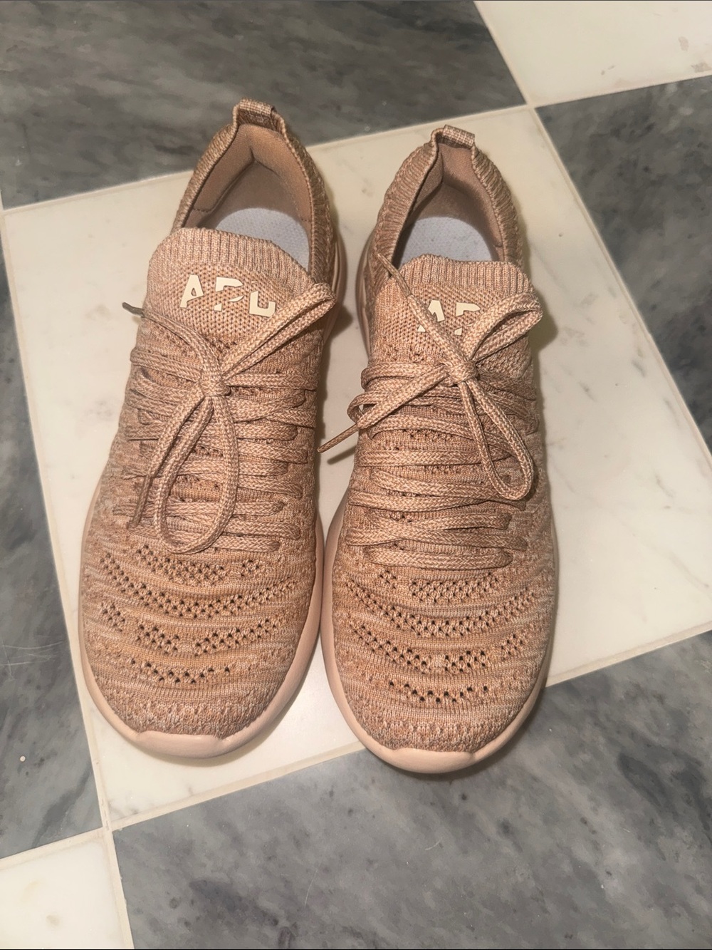 APL Women's Knit Sneakers in Blush/Tan
